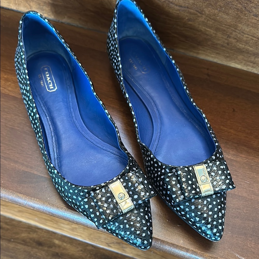 Coach Black Polka Dot Women's Flats